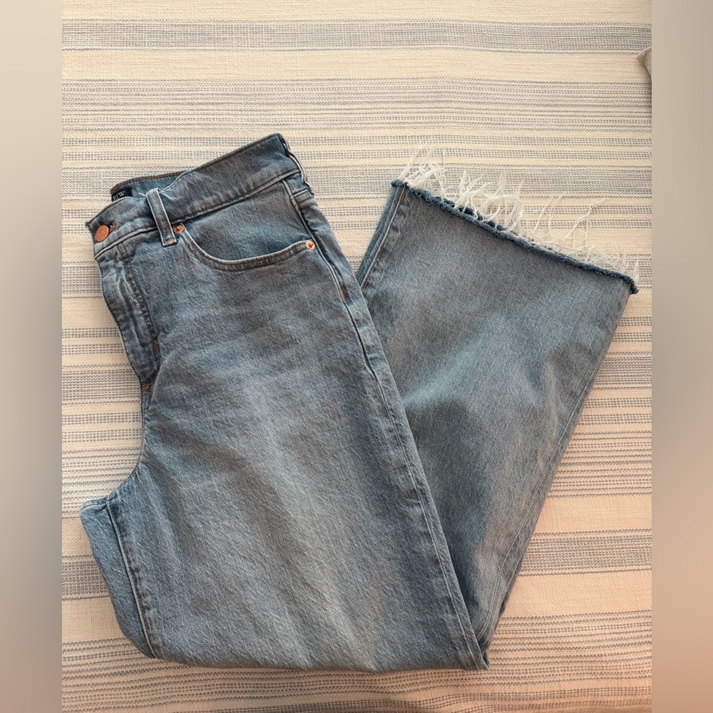 J. Crew Wide-Leg Crop Blue Jeans
